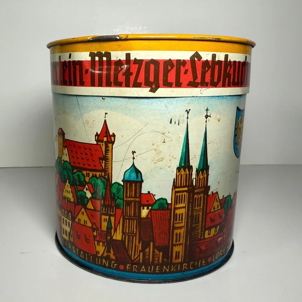 Vintage Haeberlein-Metzger Nurnberger Lebkuchen Tin Nuremberg German City Scenes